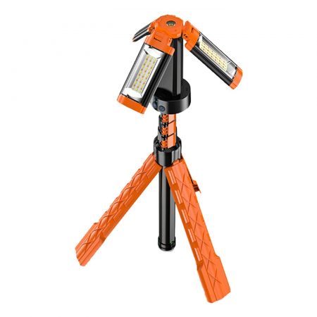 Mini Portable Work Light, Foldable High‑Brightness Camping Umbrella Light, Large‑Area Light Source with Bracket Support Base